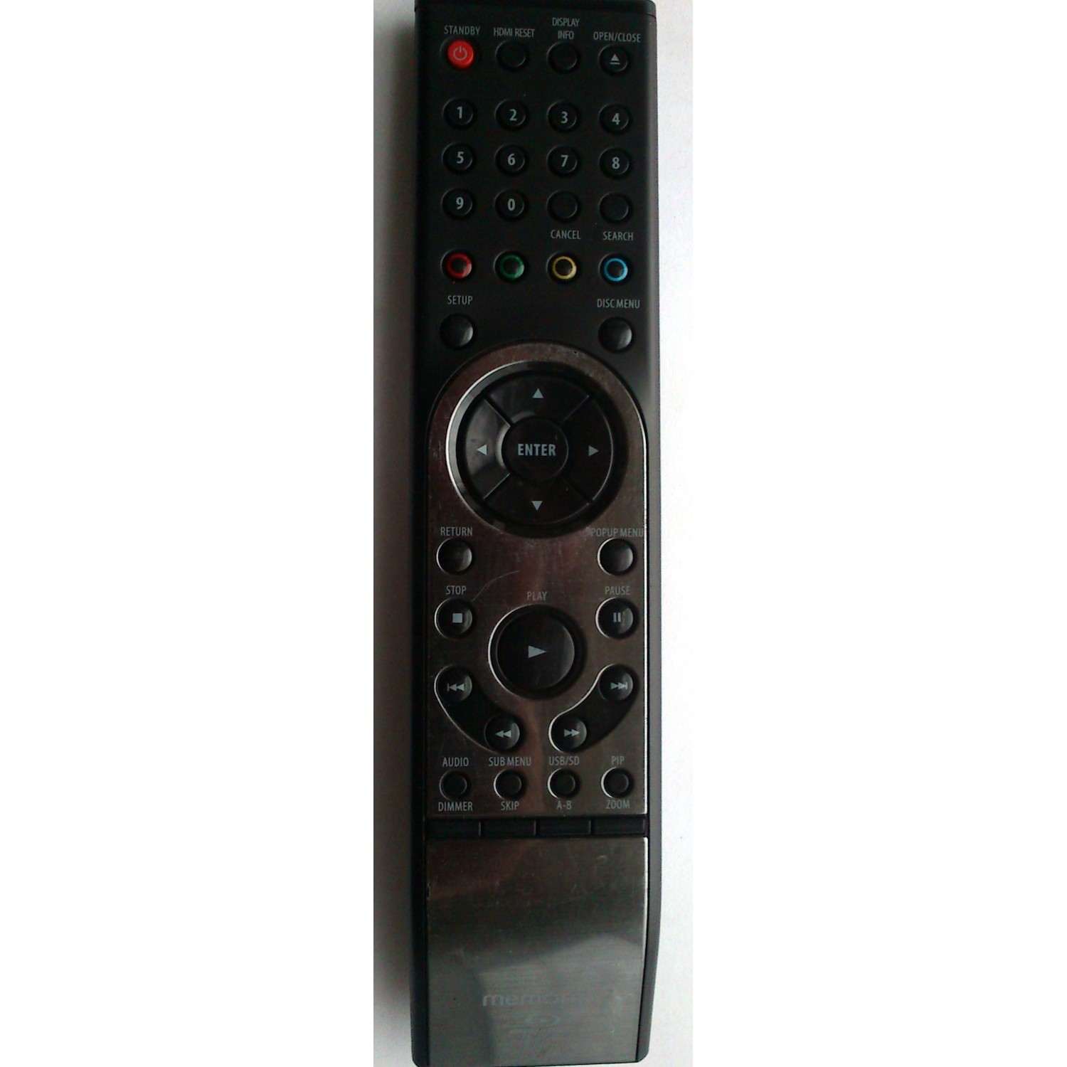 CONTROL REMOTO ORIGINAL PARA UN REPRODUCTOR BLU-RAY MEMOREX / COMPATIBLE CON TV / DVD / FUNCIONA CON LA MAYORIA DE LAS MARCAS DE PANTALLAS Y TELEVISORES / NUMERO DE PARTE MVBD2520 / MT7019